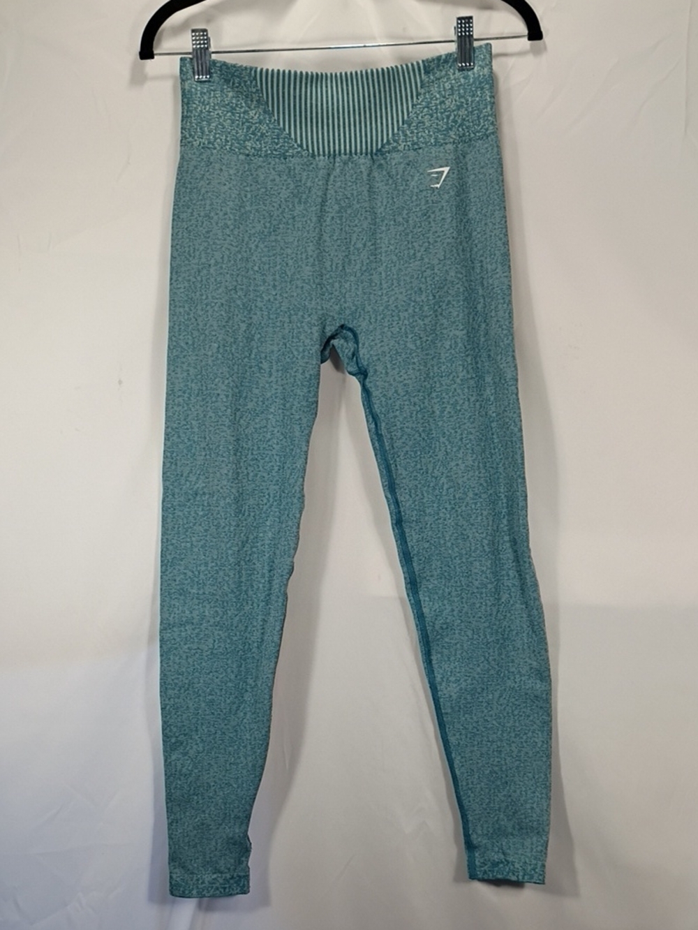 EUC Gymshark Women's Marl Seamless Leggings Light Blue Marl Size Medium Workout